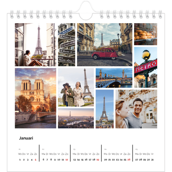 Fotokalender Vierkant — Collage in blokkenpatroon