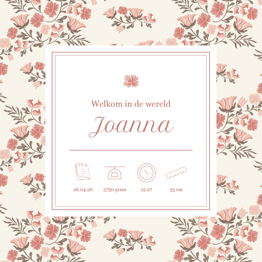 Uitnodigingen — Baby bloesem