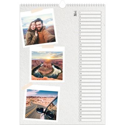 Verjaardagskalenders A3 — Foto's met plakband [Mei]