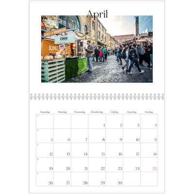 Fotokalender A4 Dubbel (30 x 40 cm) — Mijn reisverhaal - Londen [April]