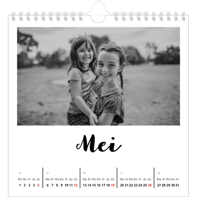 Jaarkalenders vierkant — Handgeschreven letters [omslag]