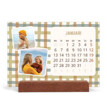 Bureaukalender met houten standaard — Retro patronen