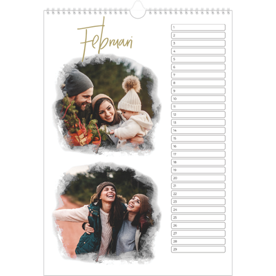 Verjaardagskalenders A3 — Foto effect [Februari]