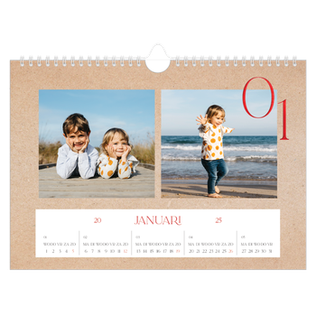 Fotokalender A4 — Rode stippen