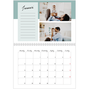 Fotokalender A4 Dubbel — Kalender Lijst