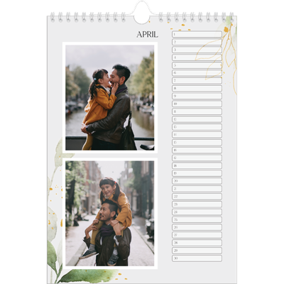 Verjaardagskalenders A4 — Bloemen splash [April]