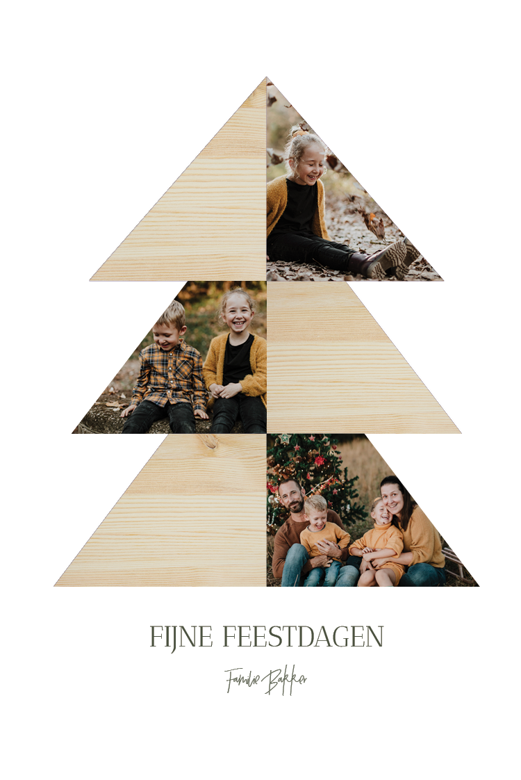 Fotokaarten — Houten kerstboom