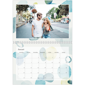 Fotokalender A4 Dubbel — Aquarel vlekkenpatroon