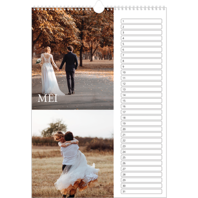 Verjaardagskalenders A3 — Schreefletters [Mei]