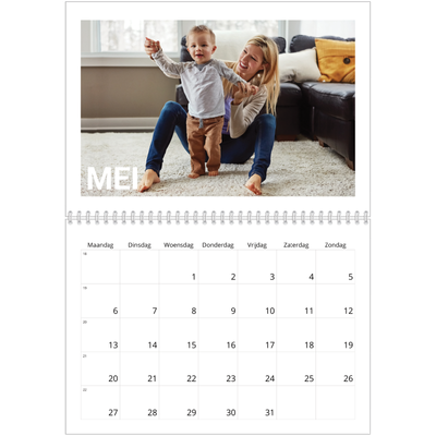Fotokalender A4 Dubbel (30 x 40 cm) — Grote maandaanduiding [omslag]