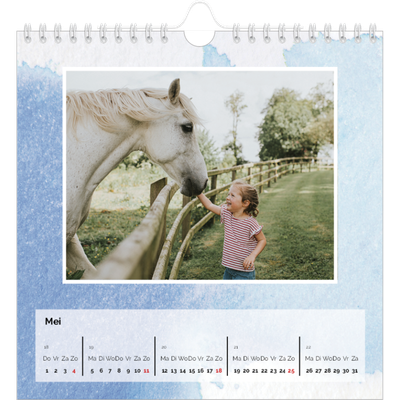 Jaarkalenders vierkant — Aquarel achtergronden [omslag]