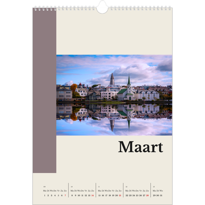A3 Jaarkalender — Bezienswaardigheden van de wereld [Maart]
