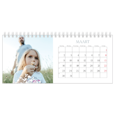 Bureaukalenders — Bloemen motief [Maart]