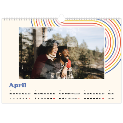 Fotokalender A3 — Retro strepen [April]