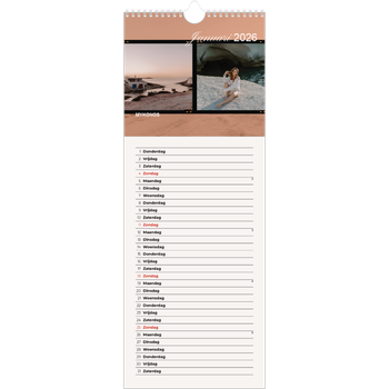 Smalle kalender (15 x 40 cm) — Zin in avontuur