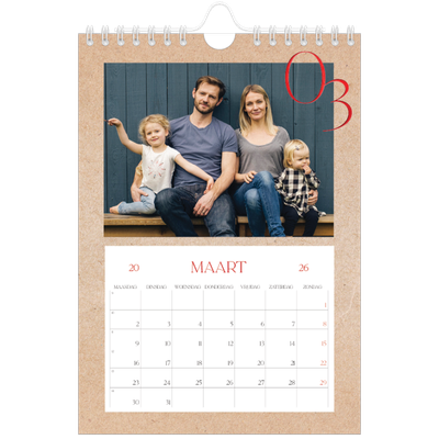 Fotokalender A5 — Rode stippen [Maart]