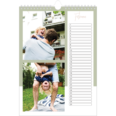 Verjaardagskalenders A4 — Aardse frames [Februari]