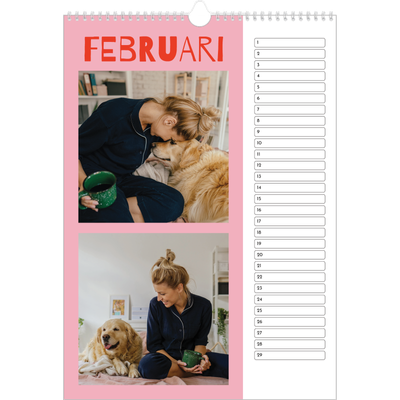 Verjaardagskalenders A3 — Vrolijk & kleurrijk [Februari]
