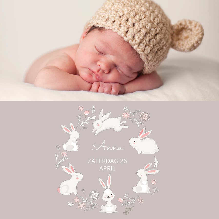 Uitnodigingen — Witte konijntjes