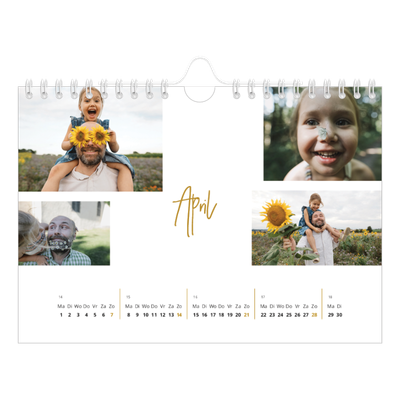 Fotokalender A5 — Goudkleurige letters [April]