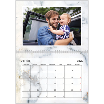 Fotokalender A4 Dubbel — Gemarmerde achtergrond