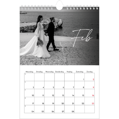 Fotokalender A4 (20 x 30 cm) — Elegant schrift [Februari]