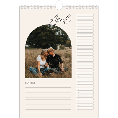 Verjaardagskalenders A4 — Boog van herinneringen [April]