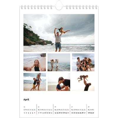 Fotokalender A4 (20 x 30 cm) — Eenvoudig blokkenpatroon [April]