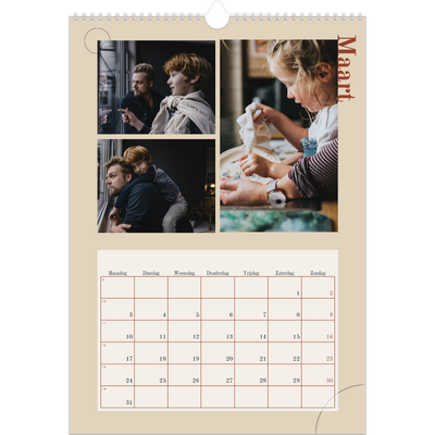 A3 Jaarkalender — Asymmetrische tekst [Maart]
