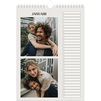 Fotokalender A4 — Simpel ivoor