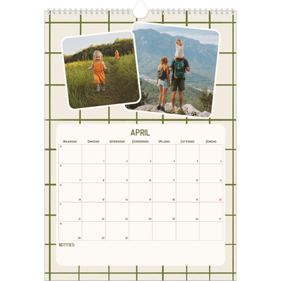 A3 Jaarkalender — Retro patronen [April]