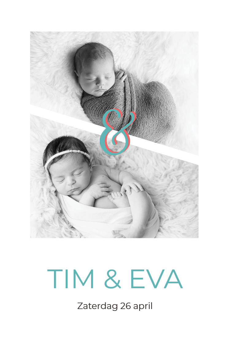 Uitnodigingen — Tweeling - modern