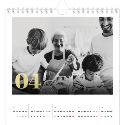 Jaarkalenders vierkant — Grote glitter cijfers [April]