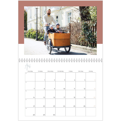 Fotokalender A4 Dubbel (30 x 40 cm) — Aardse frames [April]