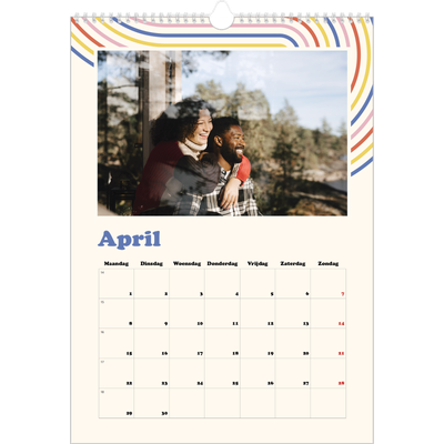 A3 Jaarkalender — Retro strepen [April]