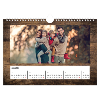 Fotokalender A4 — Houtpatroon