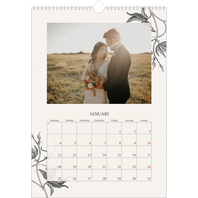 A3 Jaarkalender — Inkt & klimop [Januari]