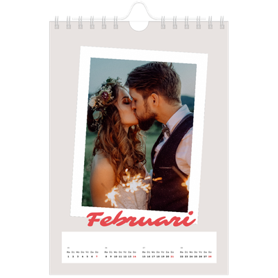 Fotokalender A5 — Karmijnrode handtekening [Februari]