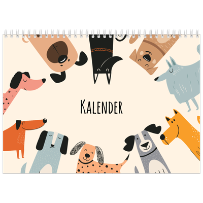 Fotokalender A4 Dubbel (30 x 40 cm) — Hondenpoten en krabbels [omslag]