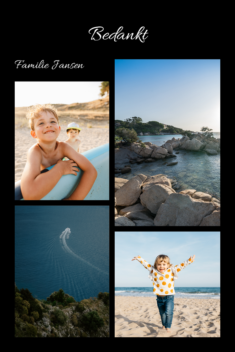 Bedankkaarten — Zwarte collage