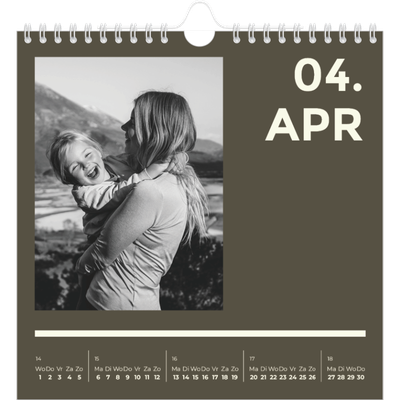 Jaarkalenders vierkant — Modern en gedurft [April]