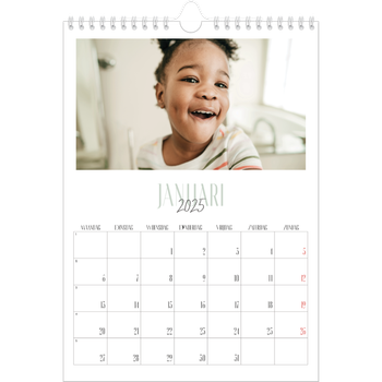 Fotokalender A4 — Gevarieerd lettertype