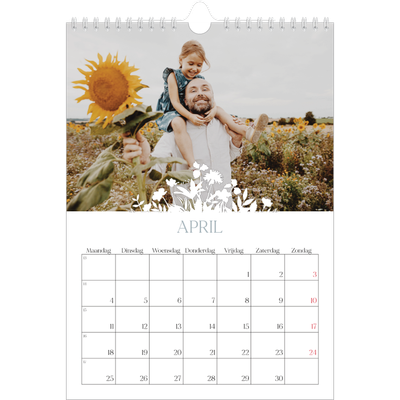 Fotokalender A4 (20 x 30 cm) — Bloemen motief [April]