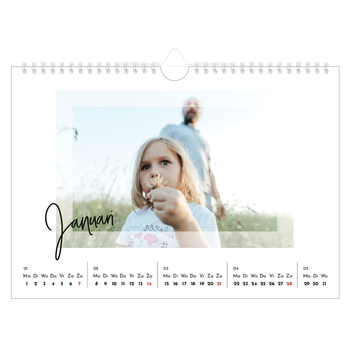 Fotokalender A4 — Transparante kaders