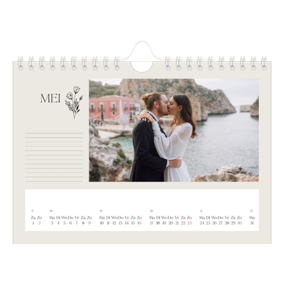 Fotokalender A5 — Initialen in bloei [Mei]