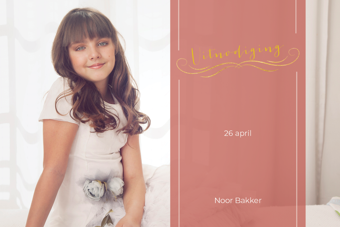 Uitnodigingen — Vintage roze lint