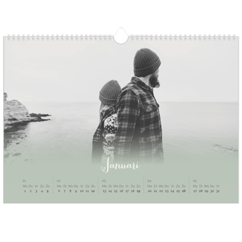 Fotokalender A3 — Zachtgroen kleurverloop