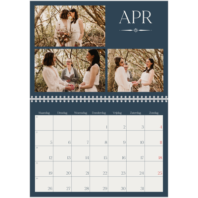 Fotokalender A4 Dubbel (30 x 40 cm) — Leisteen & schreef [April]