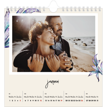 Fotokalender Vierkant — Geverfde bloemen