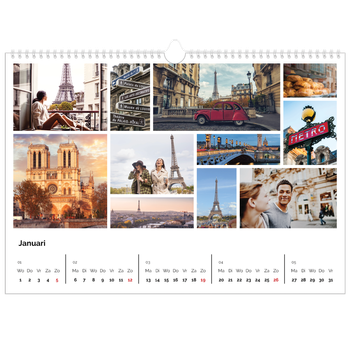 Fotokalender A3 — Collage in blokkenpatroon